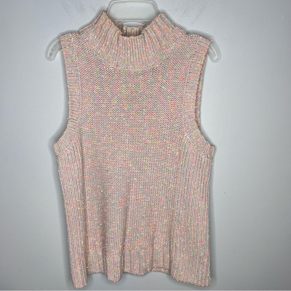 Anthropologie BREA Sleeveless Cotton Knit Mock Neck Tank Sweater - Picture 3 of 8